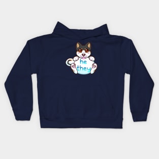 Doggy Pronouns - He/They Kids Hoodie